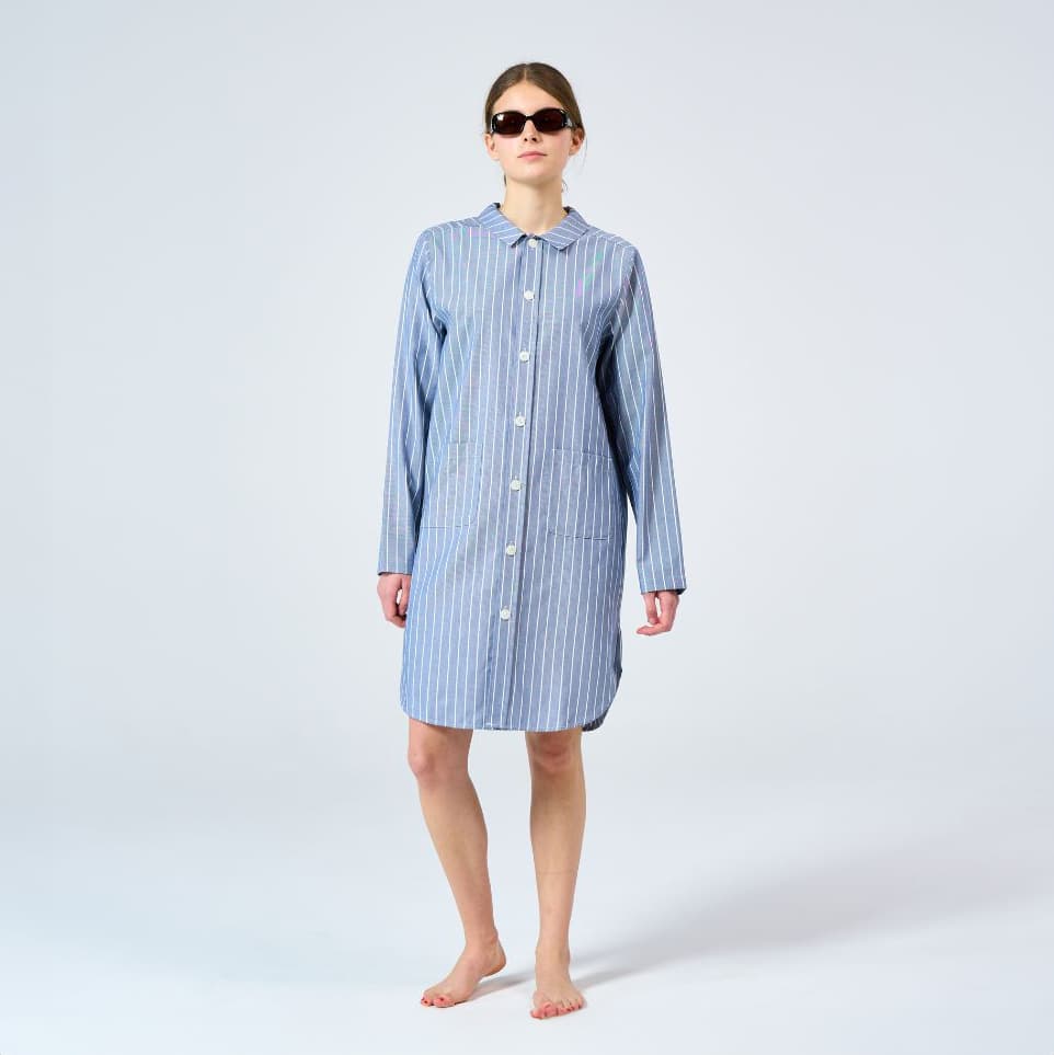 Uno Nightshirt Mini Stripe Navy & White