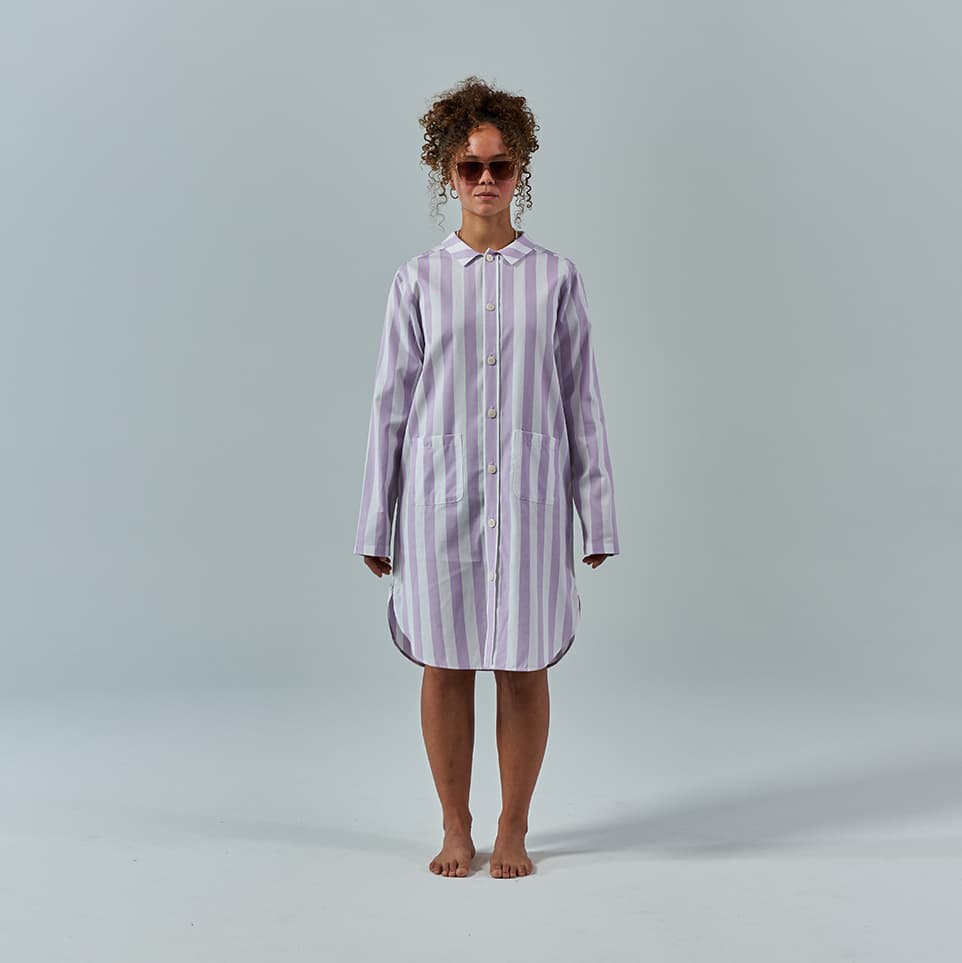 Uno Nightshirt Lavender & White
