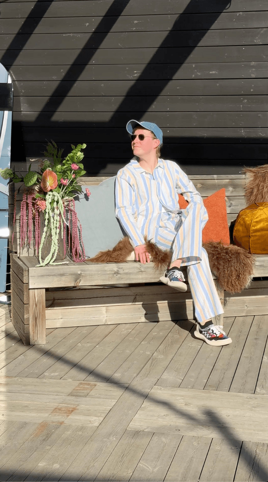Uno Wide Leg Retro Light Blue & Peach